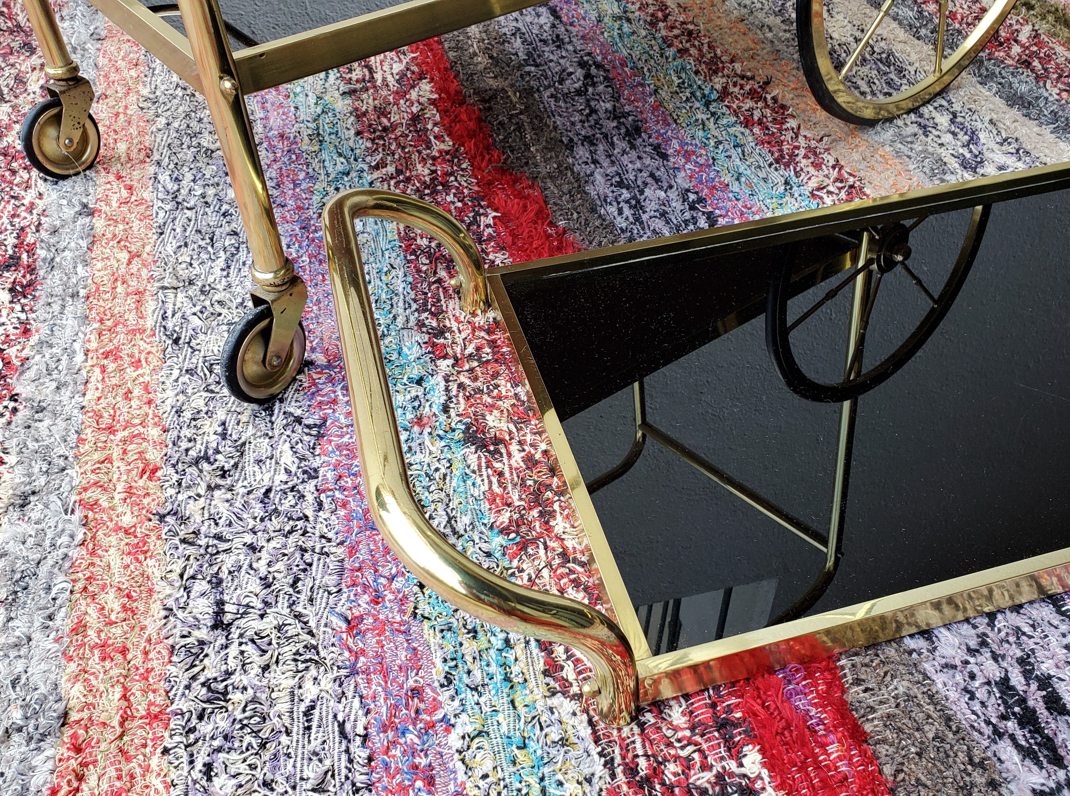 Brass and glass dessert, 60s