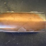 Silver-plated copper metal box with engraved decoration