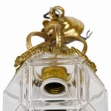 Lantern conical gilded beveled faceted glass old white XIXth