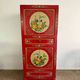 Chinoiserie, Asian wooden cabinet, painted with decor of flowers and birds