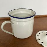 Vintage enamelled iron pitcher