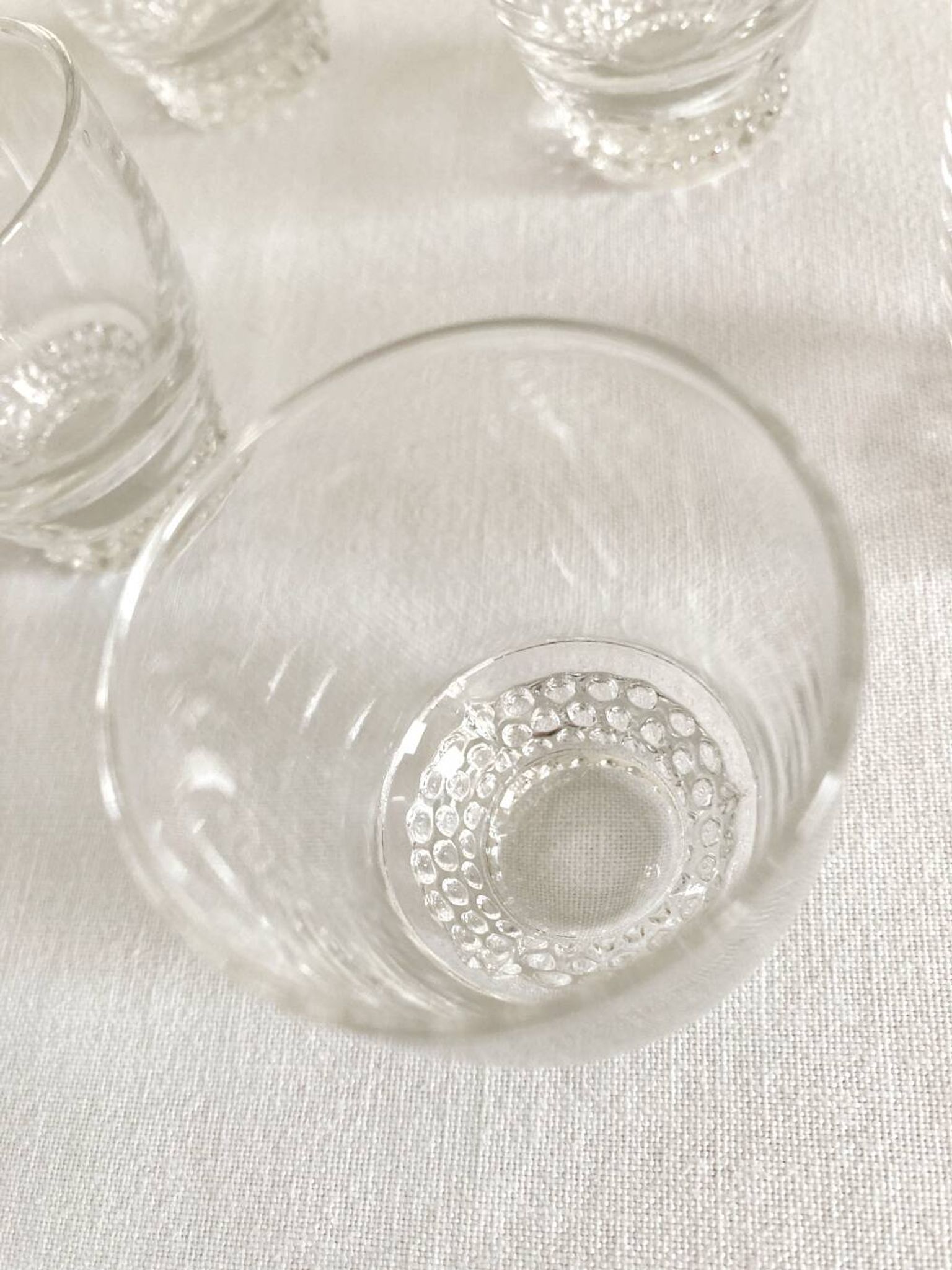 9 crystal liqueur glasses, 1950s