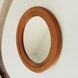 Vintage oval mirror in solid oak 36*31 cm