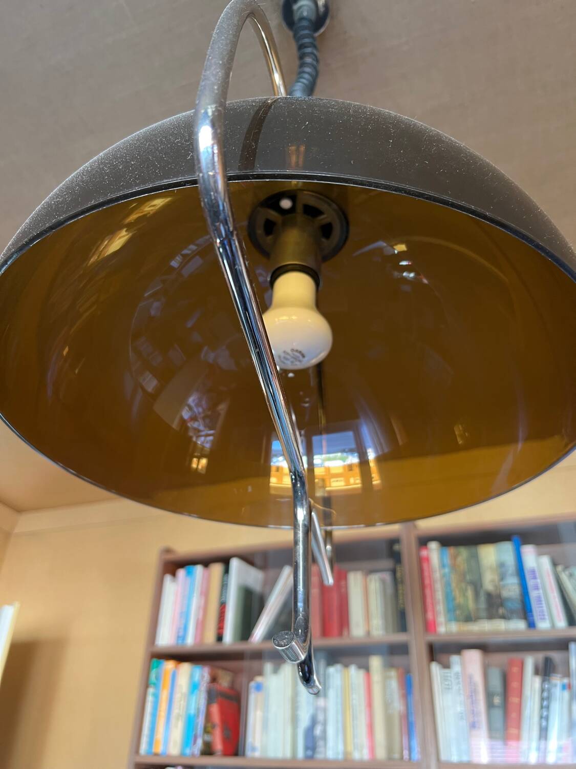 Vintage design suspension Space Age – smoked plexiglass & chrome – year