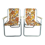 Pair of vintage folding camping chairs