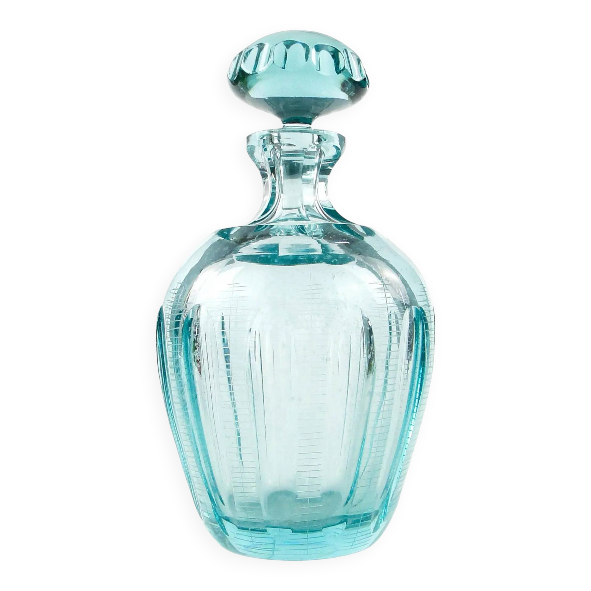 Carafe Beryl, moderne du milieu du siècle, en verre turquoise, Moser, Tchécoslovaquie, années 1960.