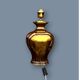 Large Deknudt lamp in varnished gold brass, 1970s.