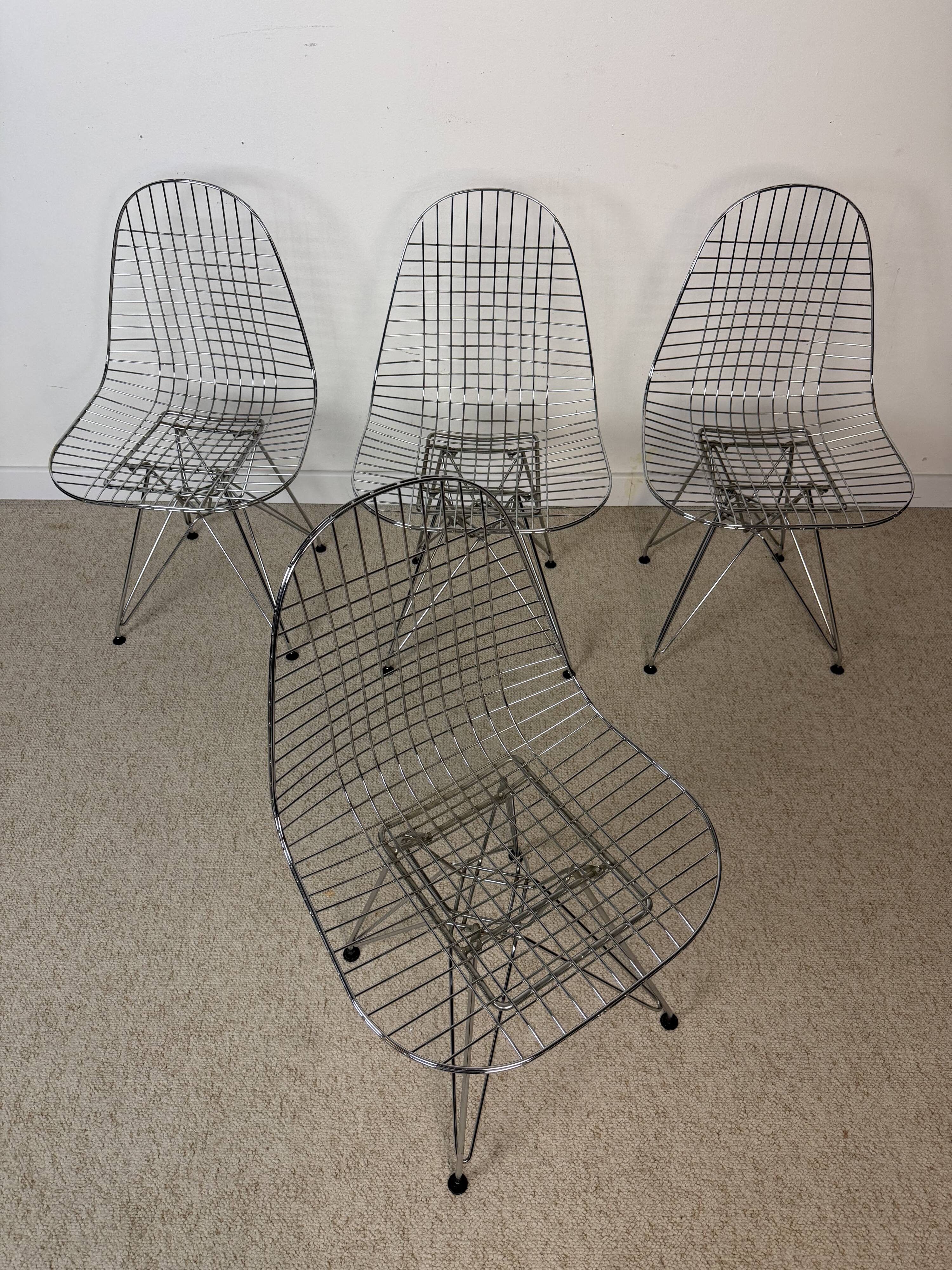 Vintage chrome wire chairs