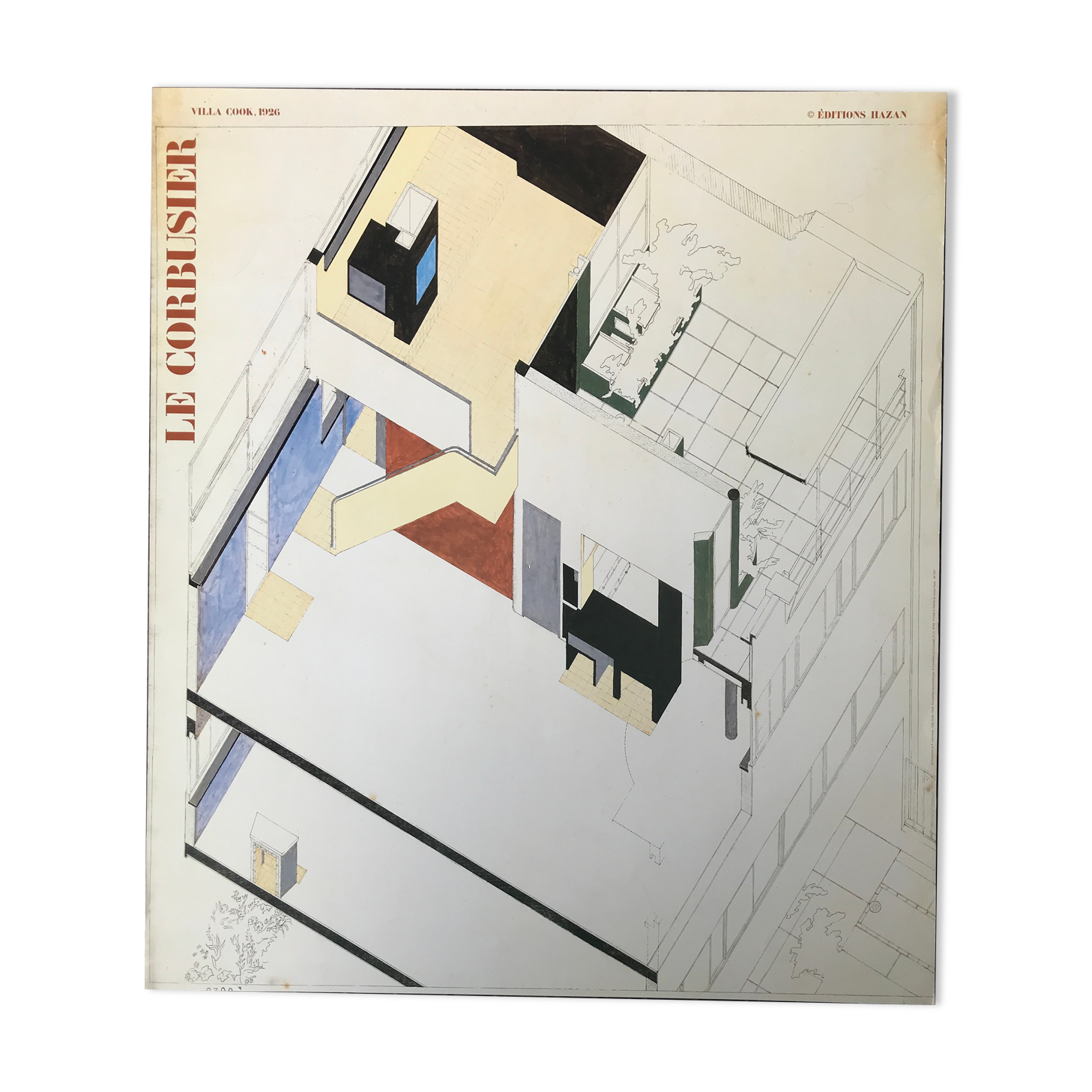Poster after  axonometric perspective of the villa cook, 1926. 80 x 70 cm