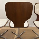 Lot of 4 vintage swivel chairs in the style of Arne Jacobsen, Scandinavian.