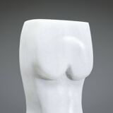 Abstract solid white marble torso