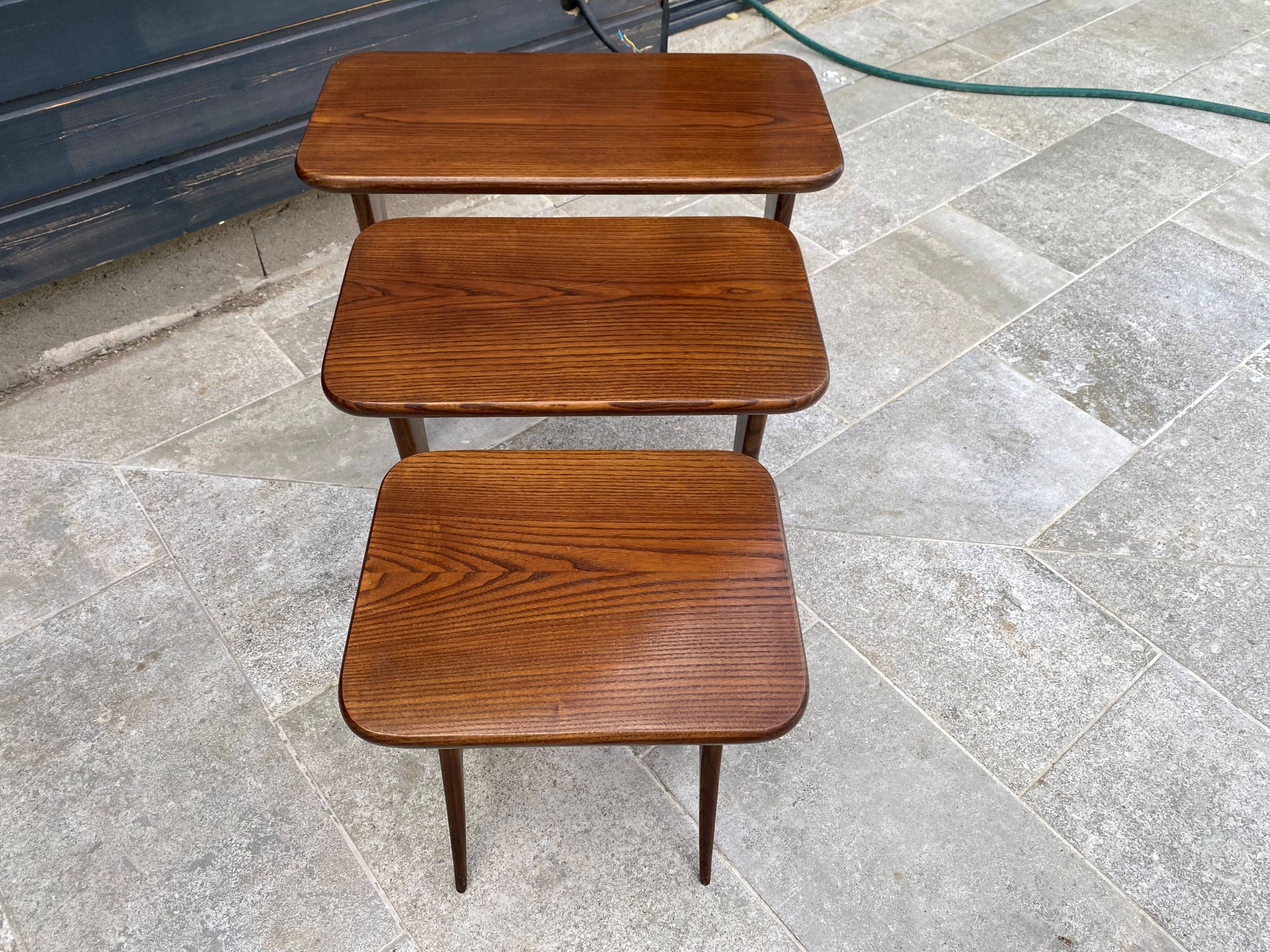 Set of 3 nesting tables by Raphaël Raffel, Scandinavian vintage, 1960s
