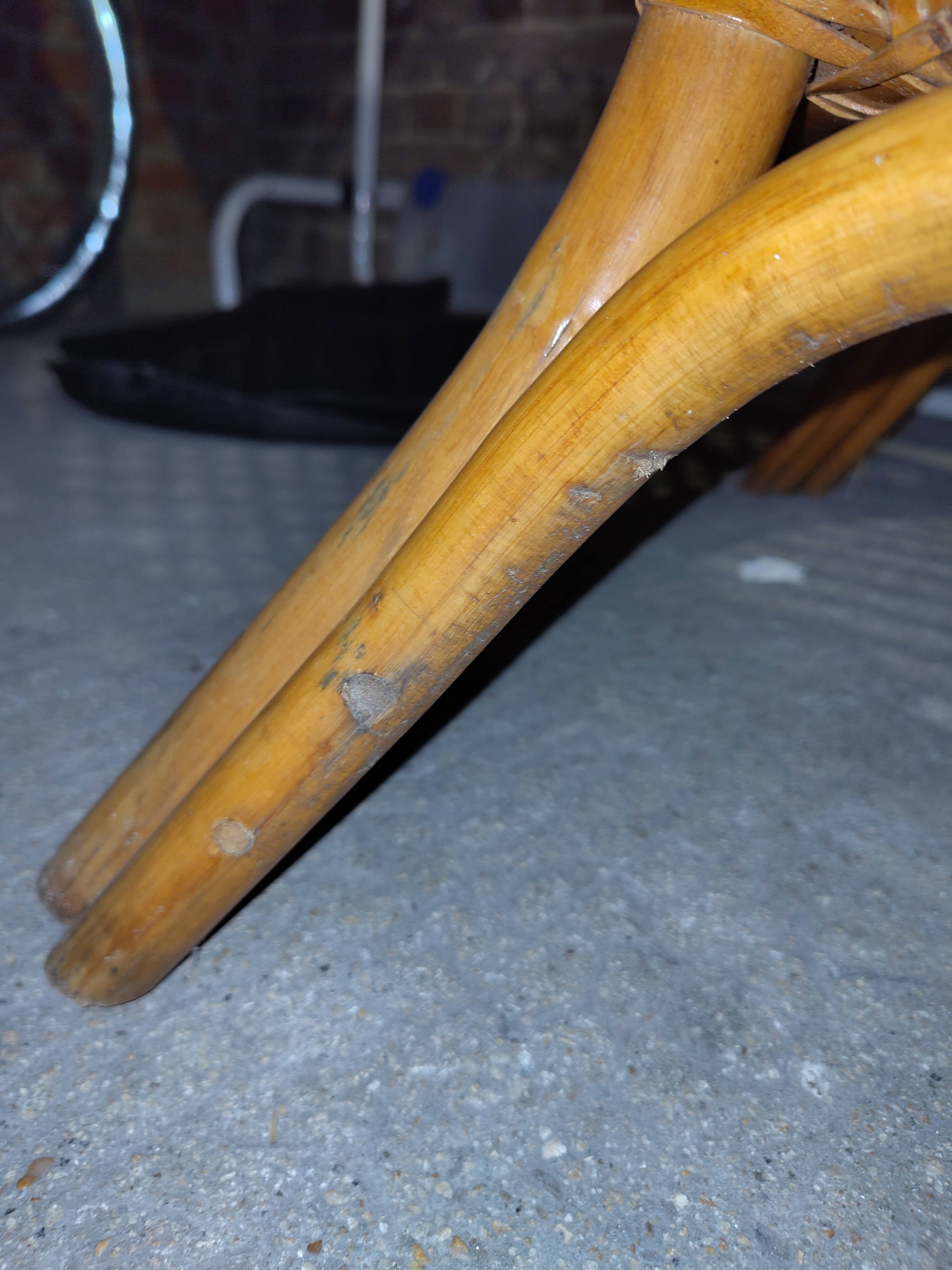 Vintage rattan armchair Mélarti (Emmanuelle style) + custom cushion