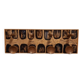 Vintage coat rack in wood and enameled copper