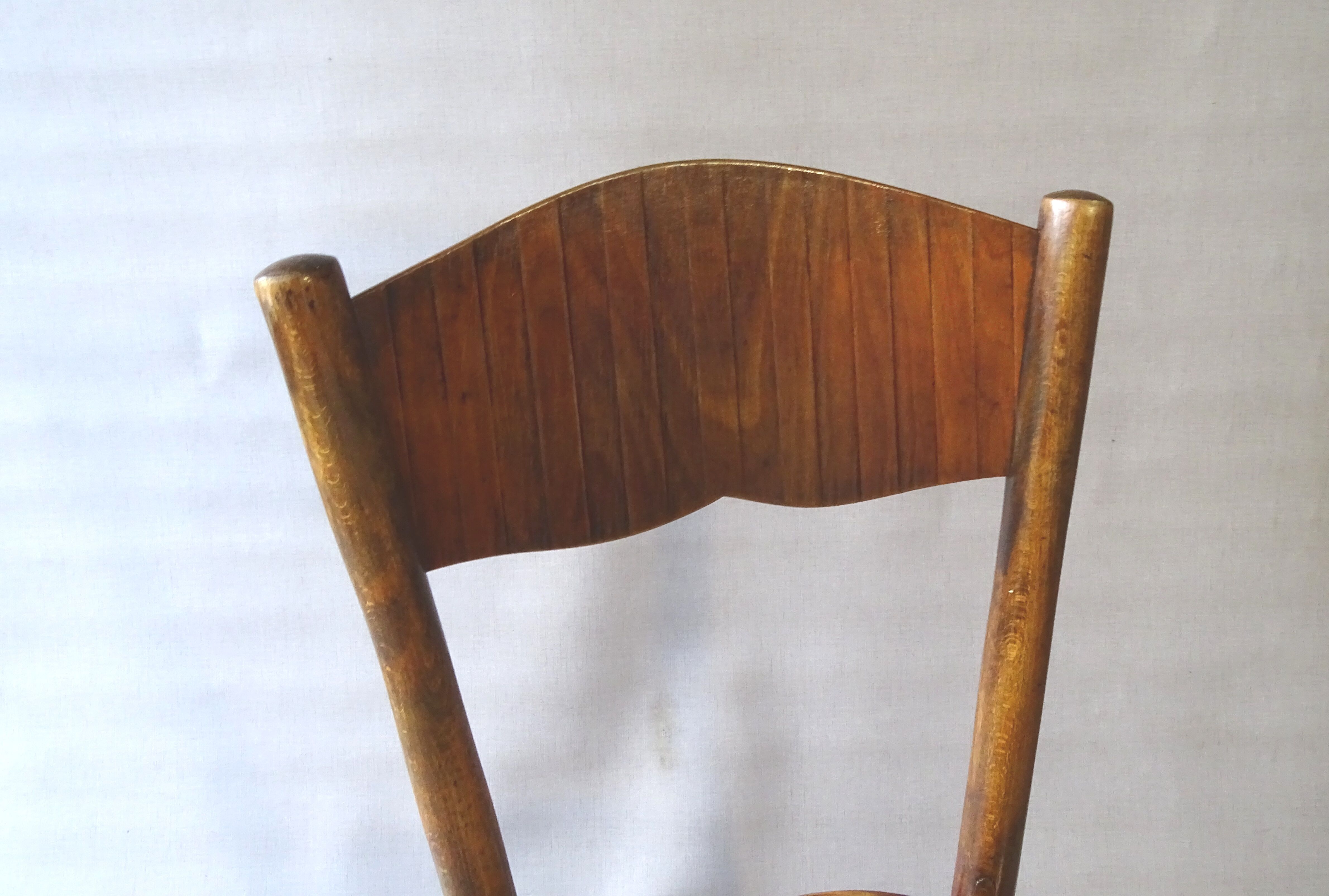 Pair of bistrot chairs seated wood 1925