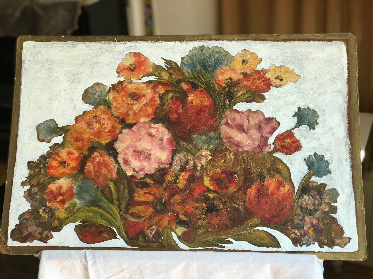 Peinture bouquet de fleurs art nouveau