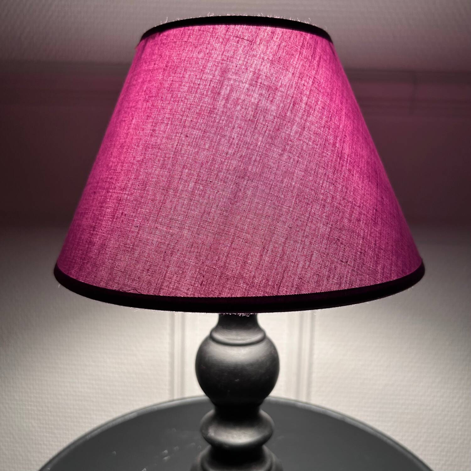 Small black wooden lamp