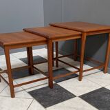 Teak nesting table set by Toften Denmark 1970s