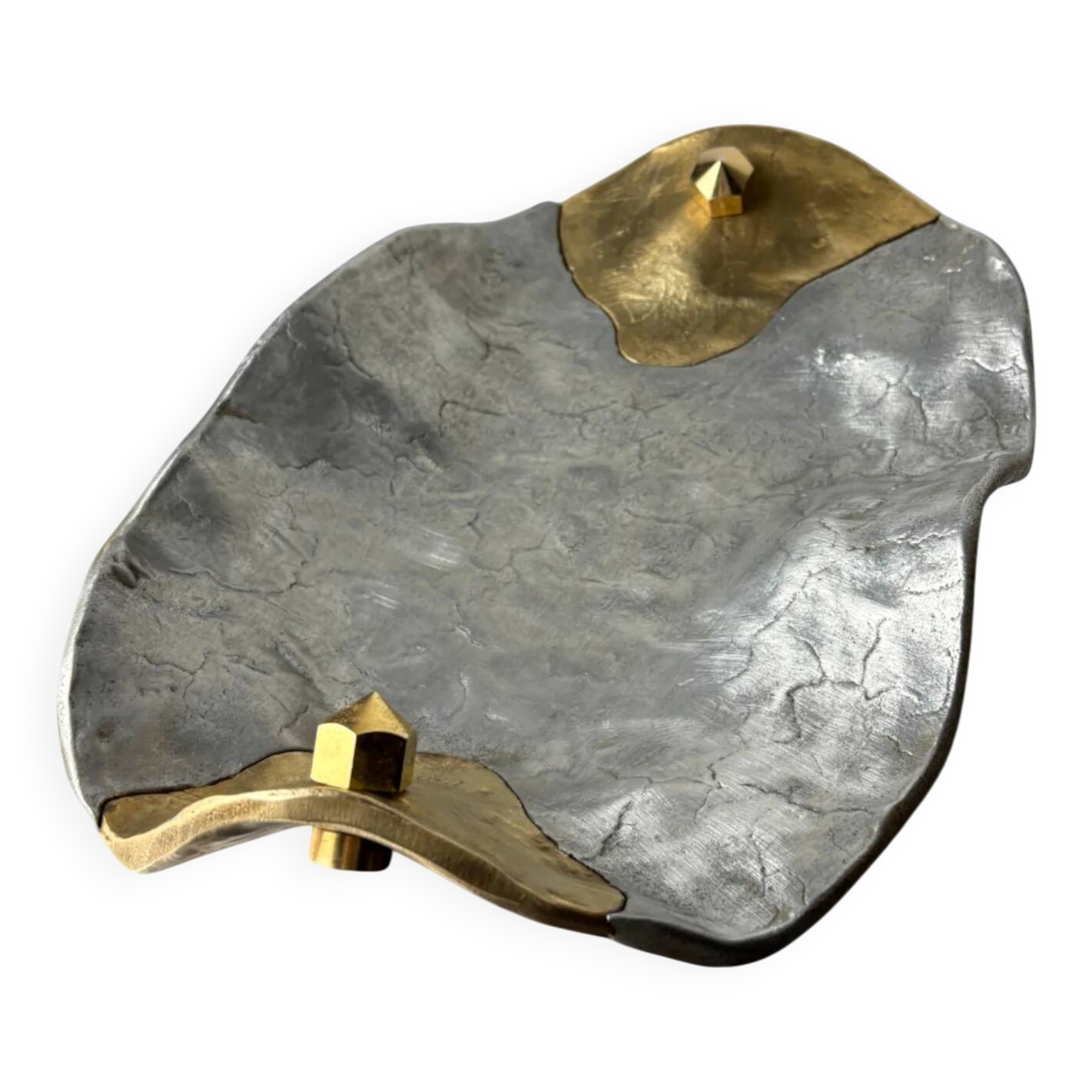 Brutalist centerpiece by Art3 in bronze, Spain, 1970s