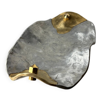 Brutalist centerpiece by Art3 in bronze, Spain, 1970s