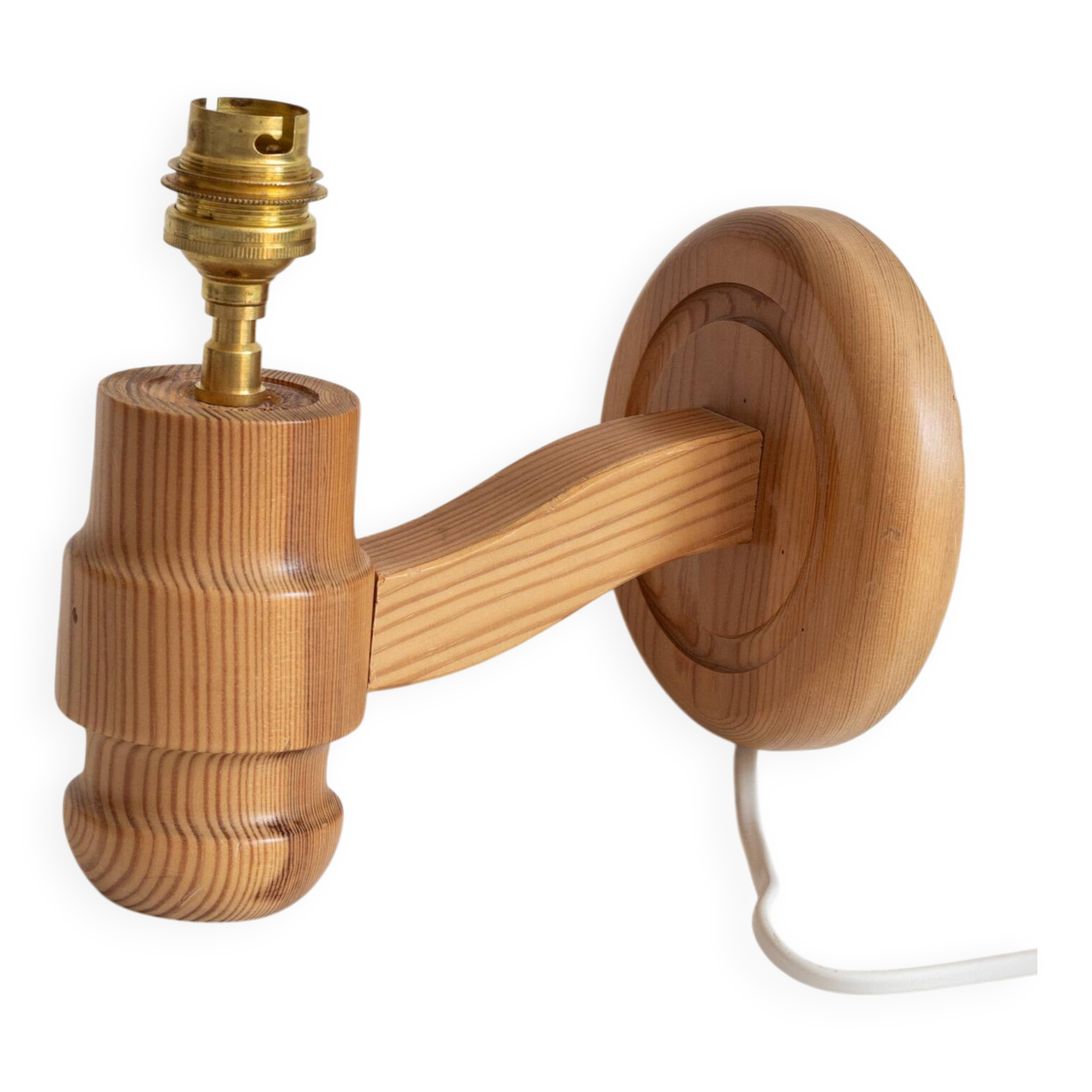 Swedish pine wall light, Solbackens Svarveri, Sweden, 1970s