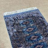 Handmade Pakistani wool and silk rug - 185x63cm