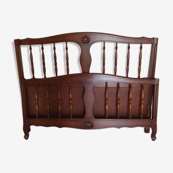 Solid wood bed Louis XV style