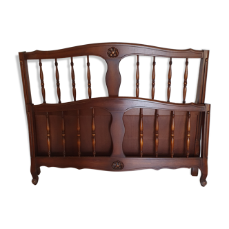 Solid wood bed Louis XV style