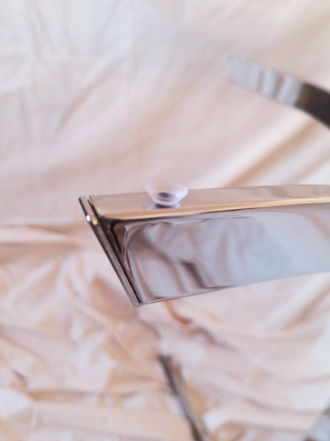 Vintage 1970s glass and chrome wall console