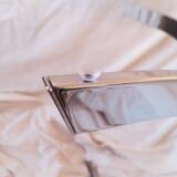 Vintage 1970s glass and chrome wall console