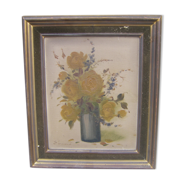 Peinture à l'huile "Vase de fleurs