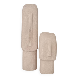 Lot de deux statues de pierre Sumba, Indonésie