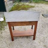 Dressing table, vintage console in white marble