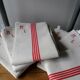 Set of 6 antique tea towels lined with ml