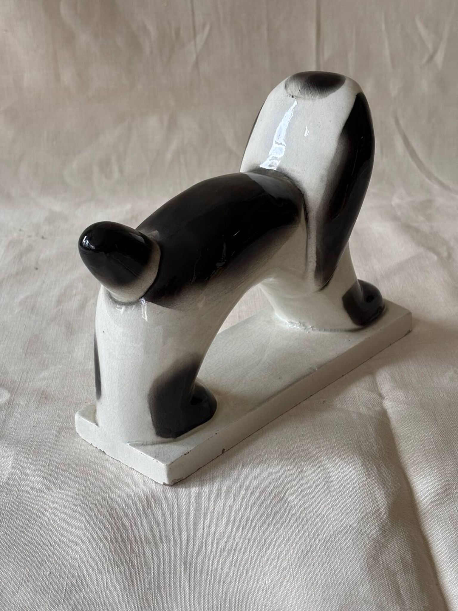 Chien en céramique Geo Condé 1930 Saint-Clement
