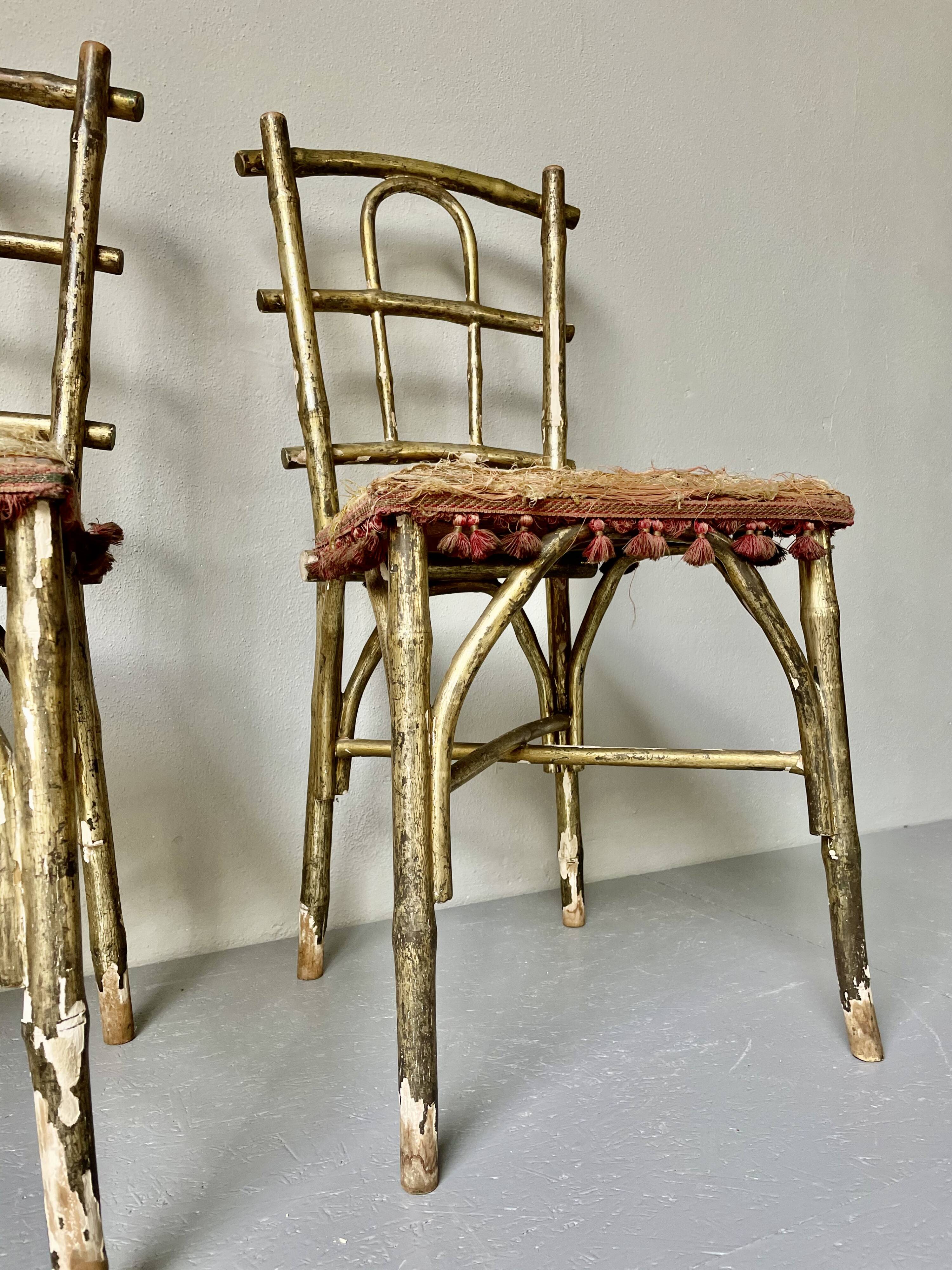 Pair of 19th century Faux Bamboo Parlor Chairs by Thonet