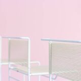 Giandomenico Belotti 7 white Spaghetti bar stools by Fly Line