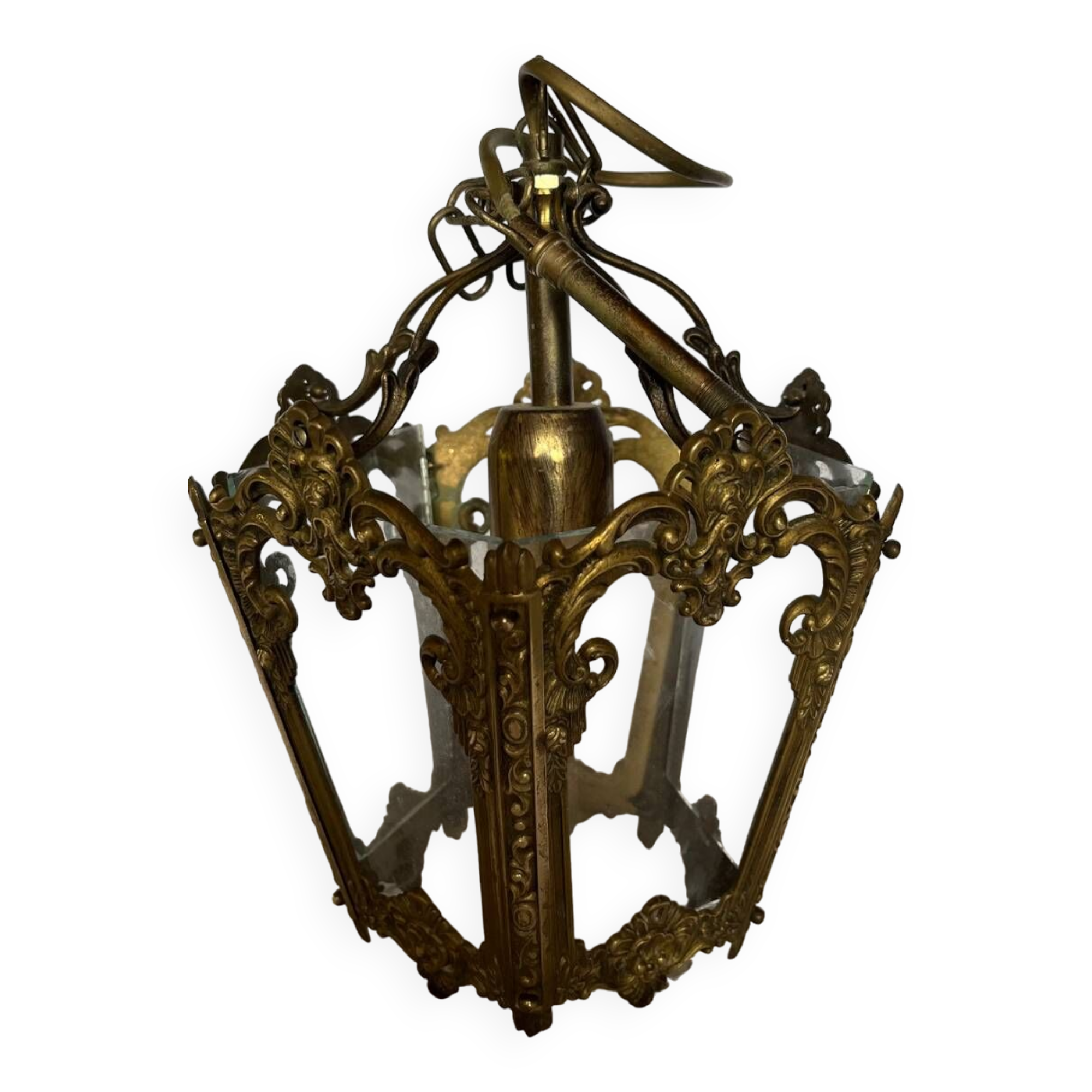 Vintage brass lantern pendant
