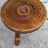 Small low vintage wooden stool