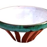 1960s Vallauris glazed ceramic striped bowl