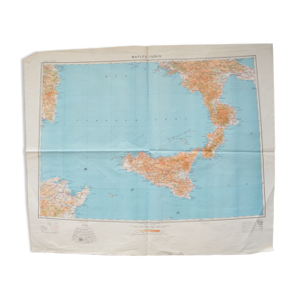 Map IGN vintage Naples-Tunis