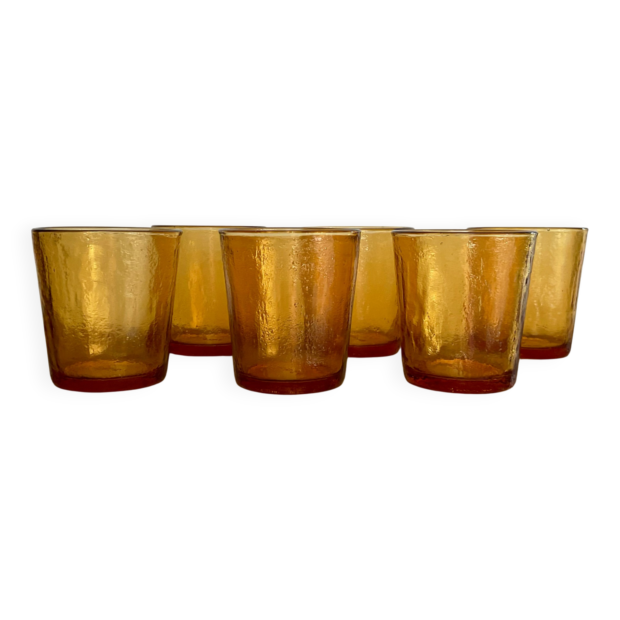 6 amber glasses Sierra vintage