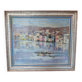 Nicole Marc – Poros, Greece – signed oil on canvas – 65 x 54.5 cm
