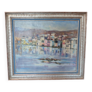 Nicole Marc – Poros, Greece – signed oil on canvas – 65 x 54.5 cm
