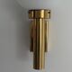 Large minimalist cinema wall light in opal glass and heavy brass, 1960s, Germany