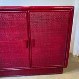 70s cane and lacquered rattan sideboard