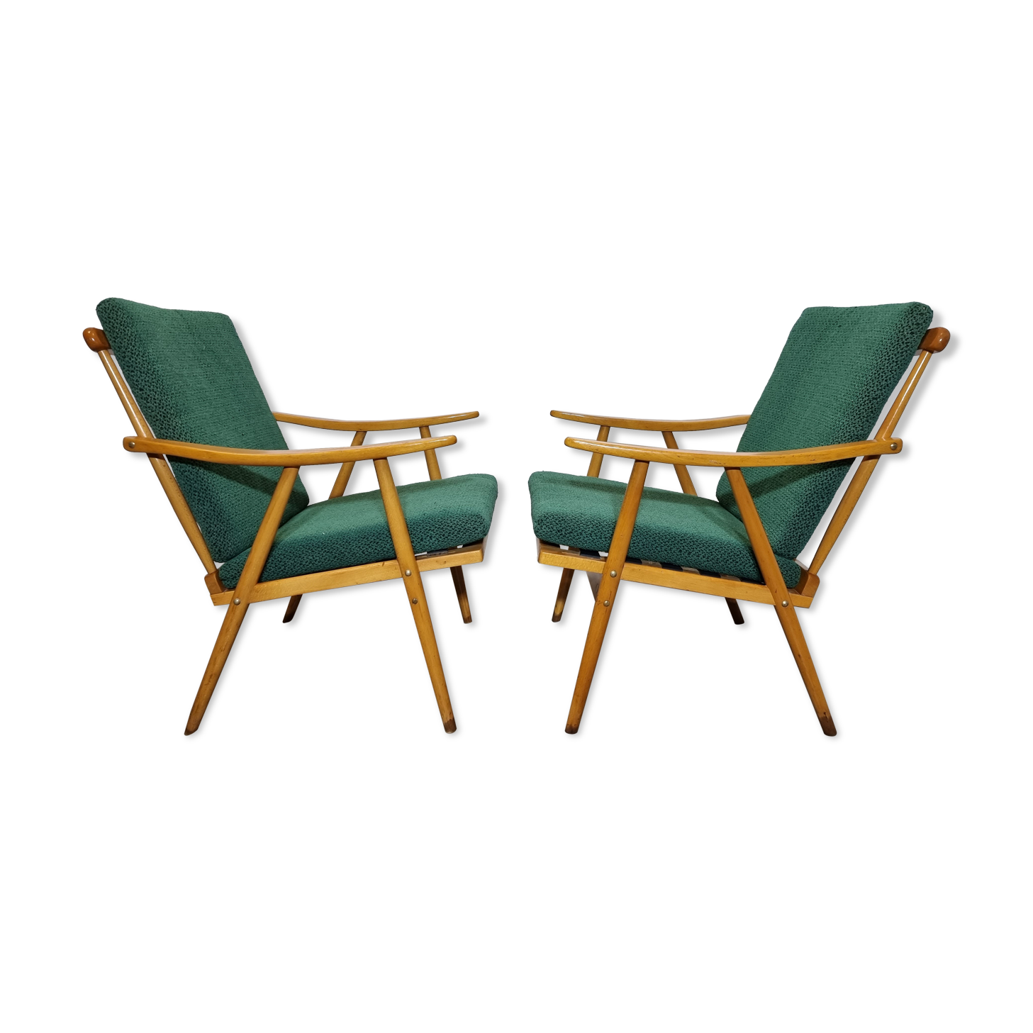 2 armchairs boomerang model by Ton