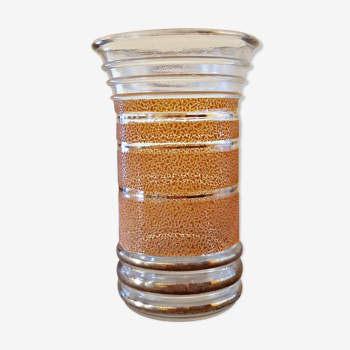 Vase vintage granité couleur orange