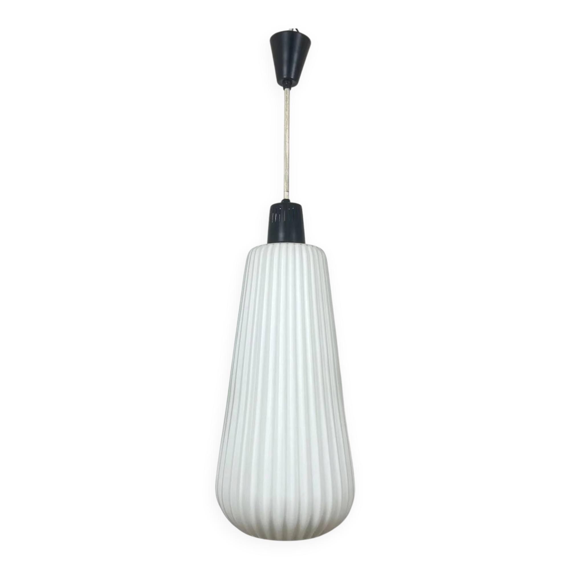 Vintage MCM glass pendant with metal rod