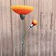 Globo floor reading lamp – Orange/yellow glass lampshades from the 1920s
